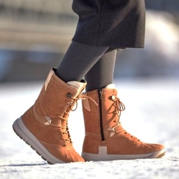 Ecco Solice High Boots Nubuck Leather Cashmere Tan Size 39 US 8 - 8.5 NEW - Picture 1 of 7